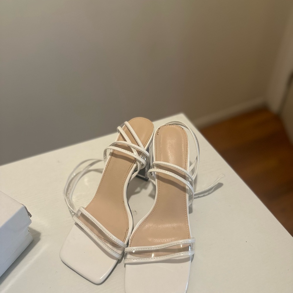 SHEIN White Strappy Heels